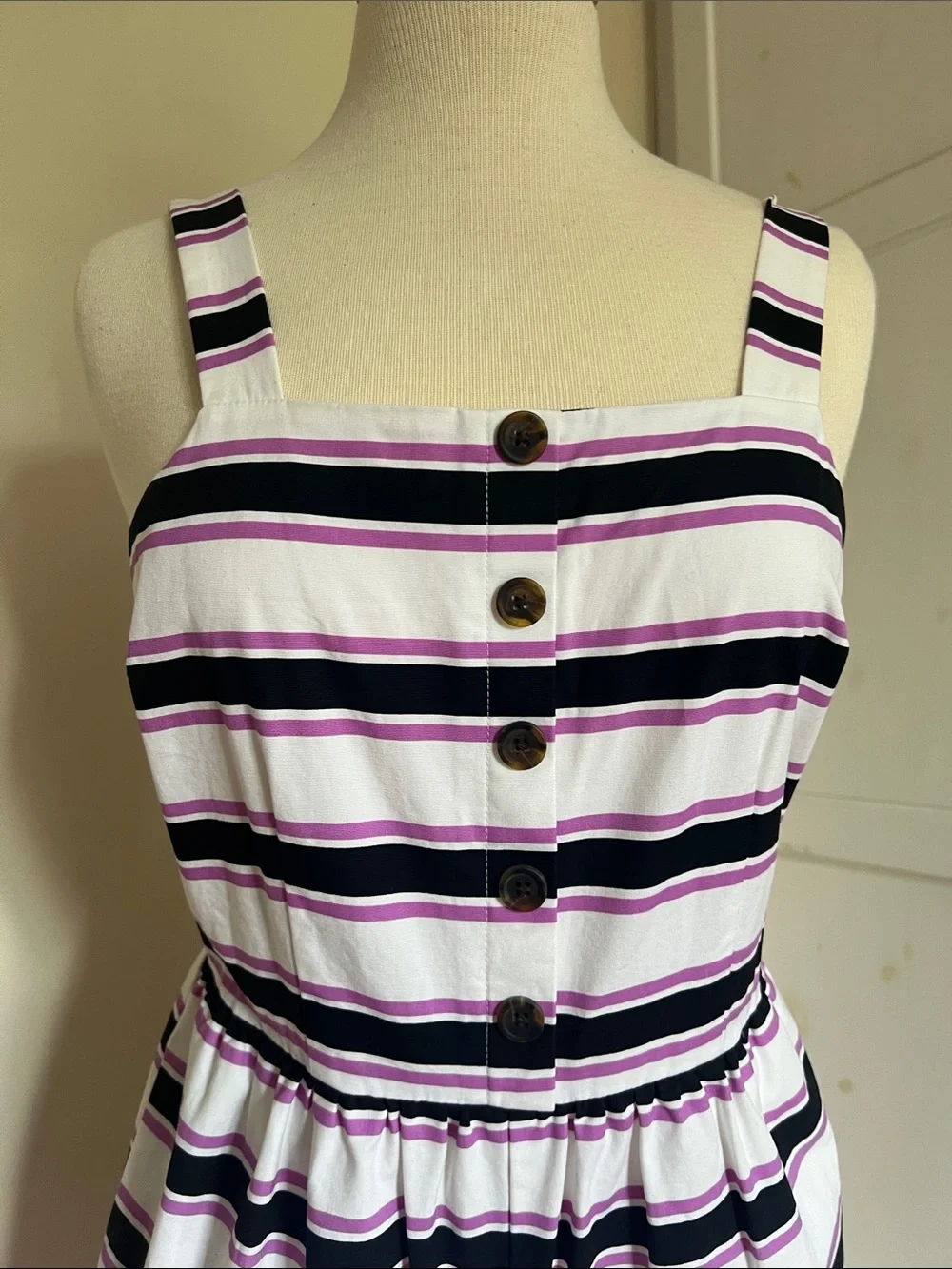 Who What Wear Striped Romper Button Front Sleeveless Jumpsuit Size S Gently Used